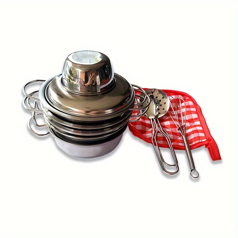 Mini Kitchen Set Pretend Play Cooking Toy with Pans Stove Utensils