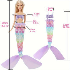 8pcs Princess Dress 8pcs Doll Movie Princess Role Playing Clothes Fairy Tale Bal