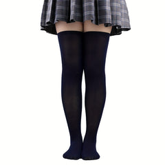 Solid Thigh High Socks Women's Stockings & Hosiery