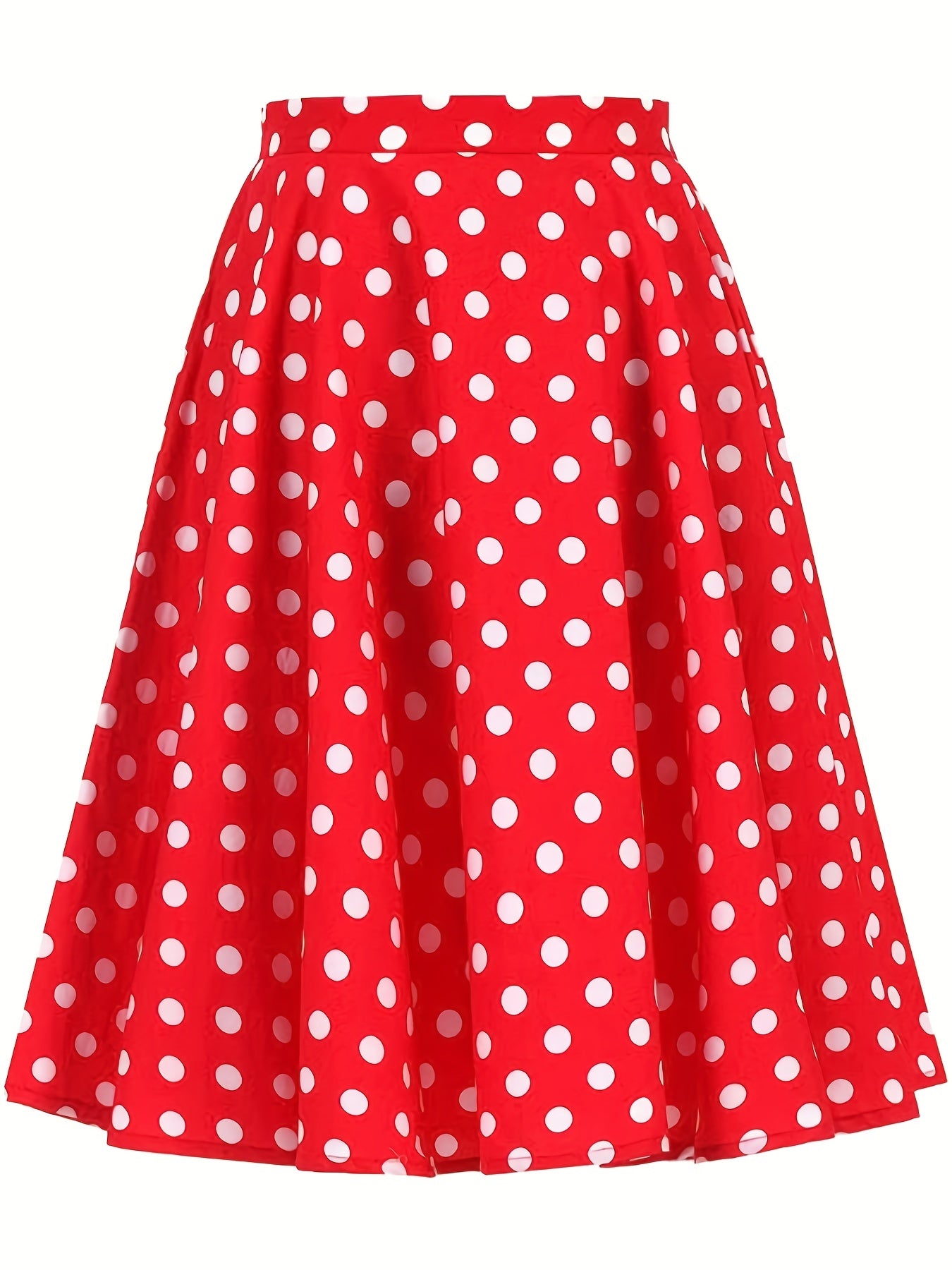 Polka Dot A-line Swing Skirt