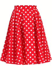 Polka Dot A-line Swing Skirt