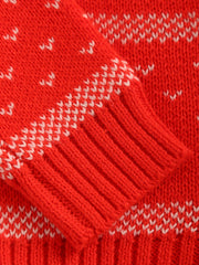 Christmas Lapel Button Knit Cardigan Little Girls Stylish Sweater Coat