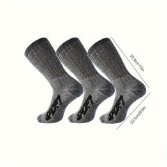 3 Pairs Men's Athletic Wool Socks Shock Absorption Outdoor Sports Hiking Socks