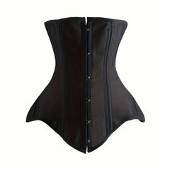 Solid Buckle Front Corset Bustier Tummy Slimming Lace Up Body Shaper