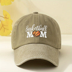 BASKETBALL MOM Baseball Cap Embroidered Washed Distressed Dad Hats