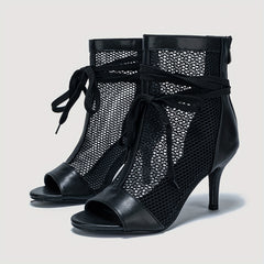 Women's Mesh Stiletto Heels Peep Toe Sandals Bowknot Pumps