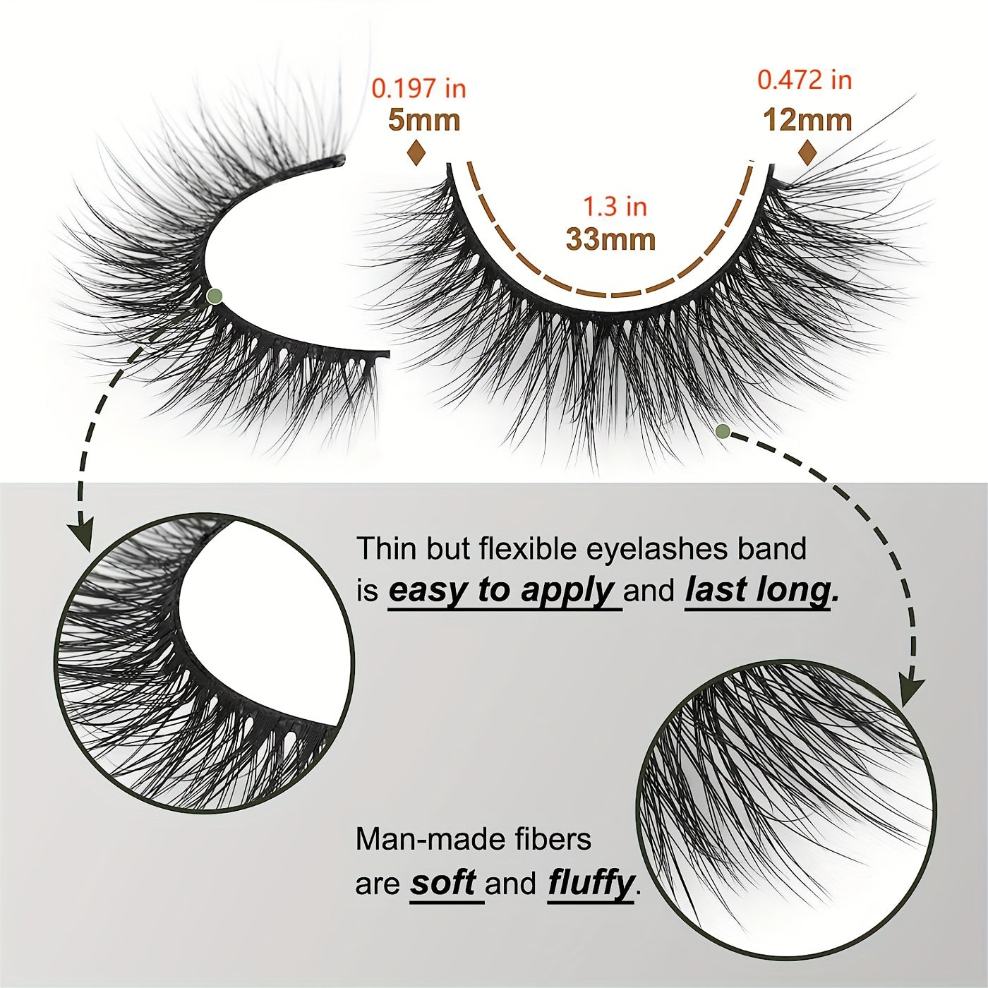 16 Pairs Natural Look Wispy False Eyelashes 12mm Short Faux Mink Cat Eye Lashes