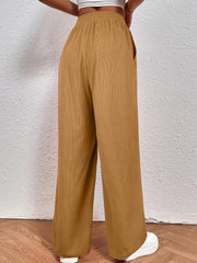High Waist Corduroy Wide Leg Pants