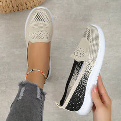 Women's Breathable Knit Slip-On Shoes Lightweight Comfortable Low Top Sneakers
