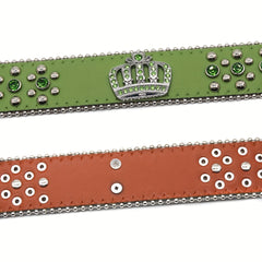 Sparkling Rhinestone Belt Hip Hop Style Pants