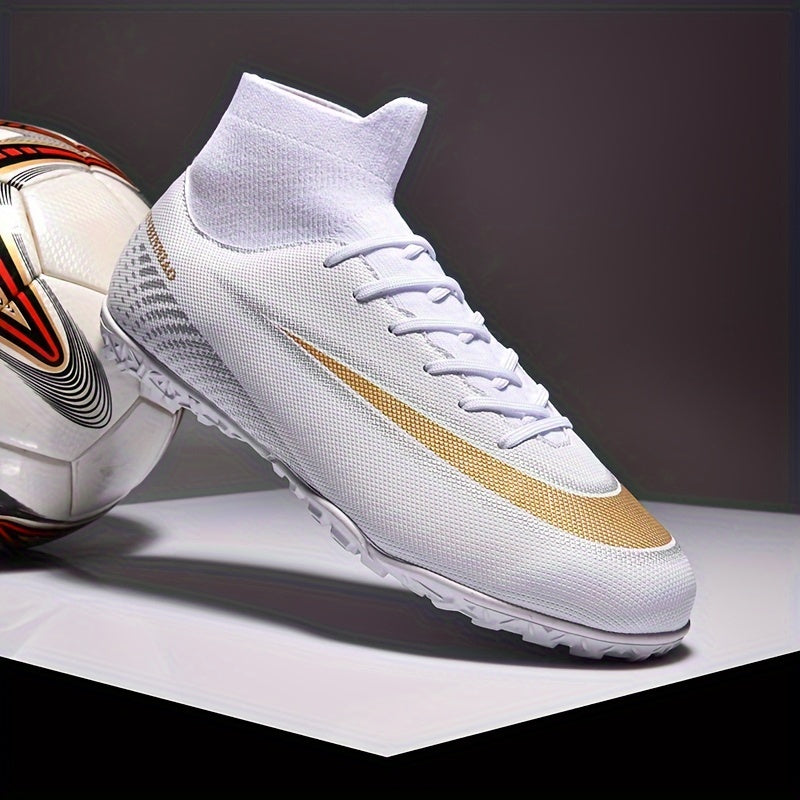 Men's High Top Turf Football Boots Anti-Skid Outdoor Soccer Cleats