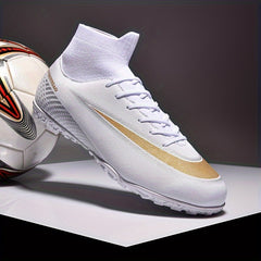 Men's High Top Turf Football Boots Anti-Skid Outdoor Soccer Cleats
