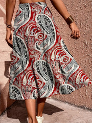 Floral Print Elastic Waist Skirt for Spring & Summer