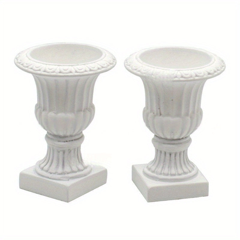 2pcs Mini Garden Decorative Pedestal Basin 1:12 Dollhouse Model Access