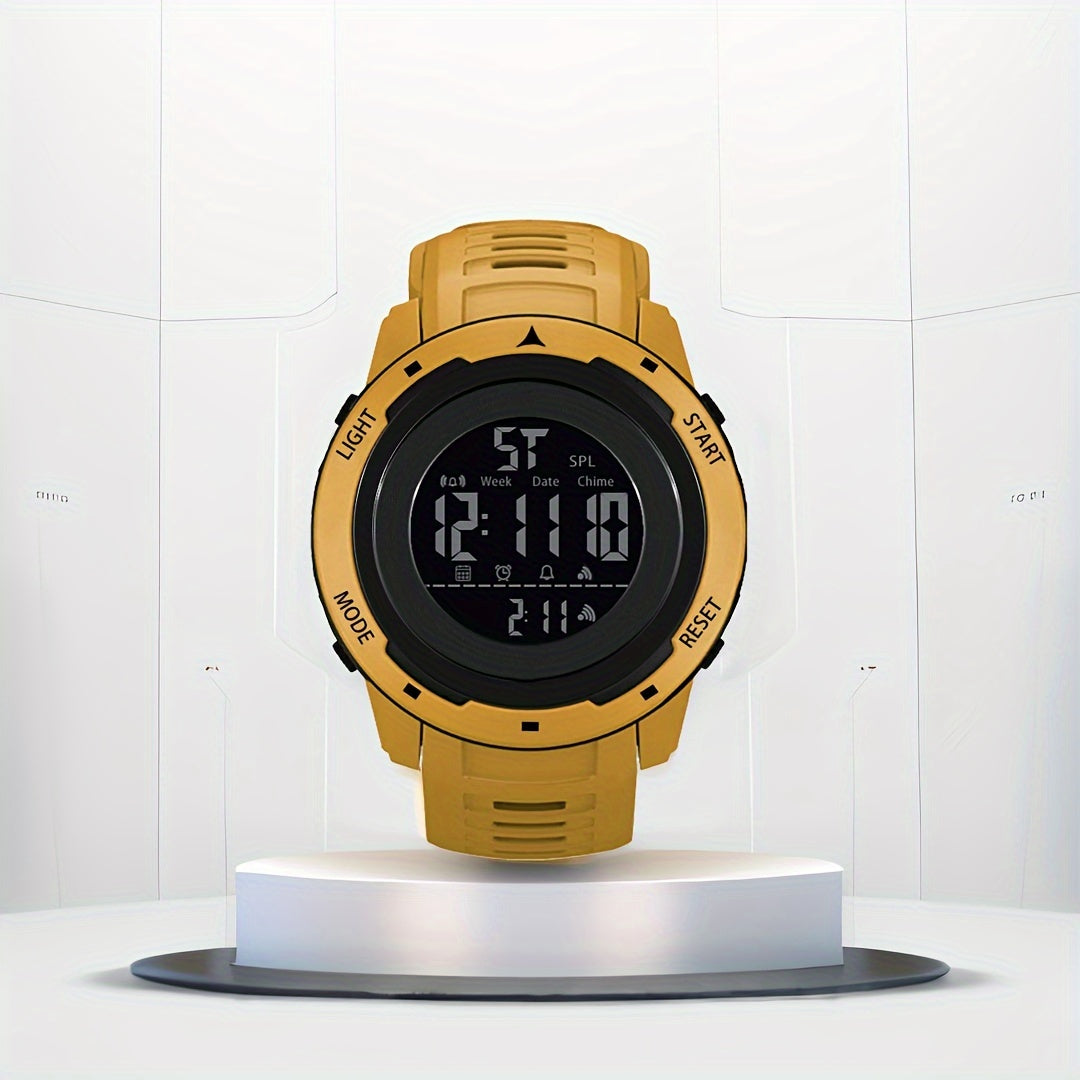 Outdoor Sports Electronic Watch With Date Week Chronograph Stopwatch