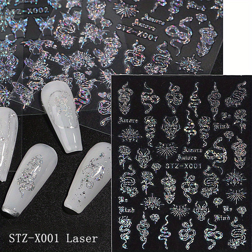 Butterfly Laser Nail Decals for DIY Nail Art