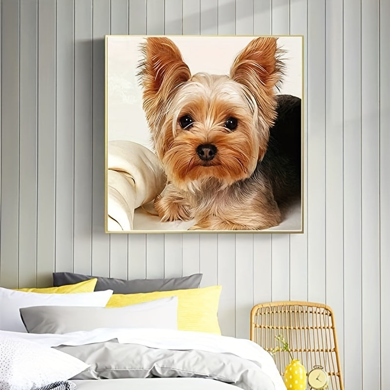 5D Diamond Painting Kit Yellow Yorkie Dogs DIY Art Home Decor