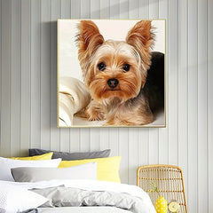 5D Diamond Painting Kit Yellow Yorkie Dogs DIY Art Home Decor