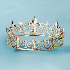 Crystal Tiara Golden Rhinestone Bridal Crown