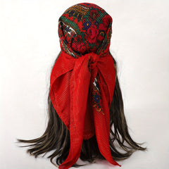 Boho Flower Print Bandana Vintage Scarf Classic Neckerchief