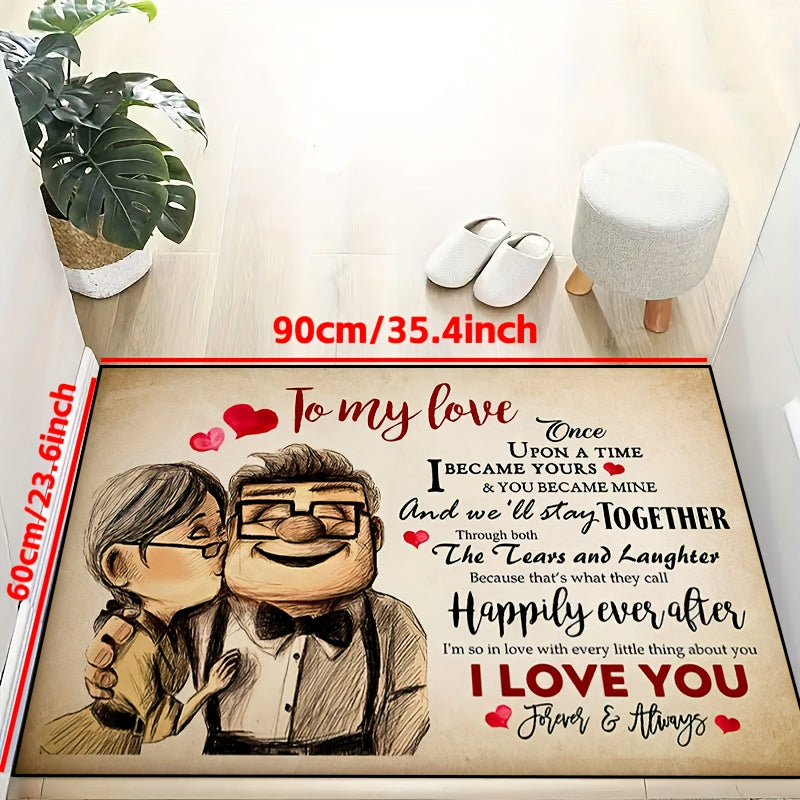 To My Love Door Mat Non-slip Floor Rug Mat Living Room Bedroom Entrance Door Mat