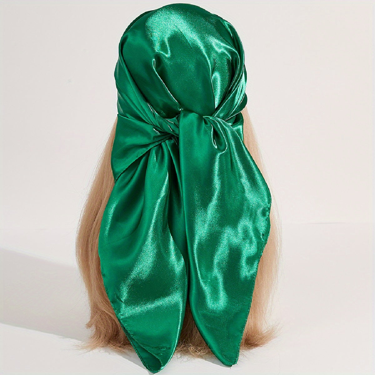 Solid Satin Bandana Silk Square Scarf Head Wrap Neckerchief Hair Accessories