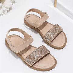 Girls Rhinestone Open Toe Sandals Outdoor Beach Summer Lightweight Shoes