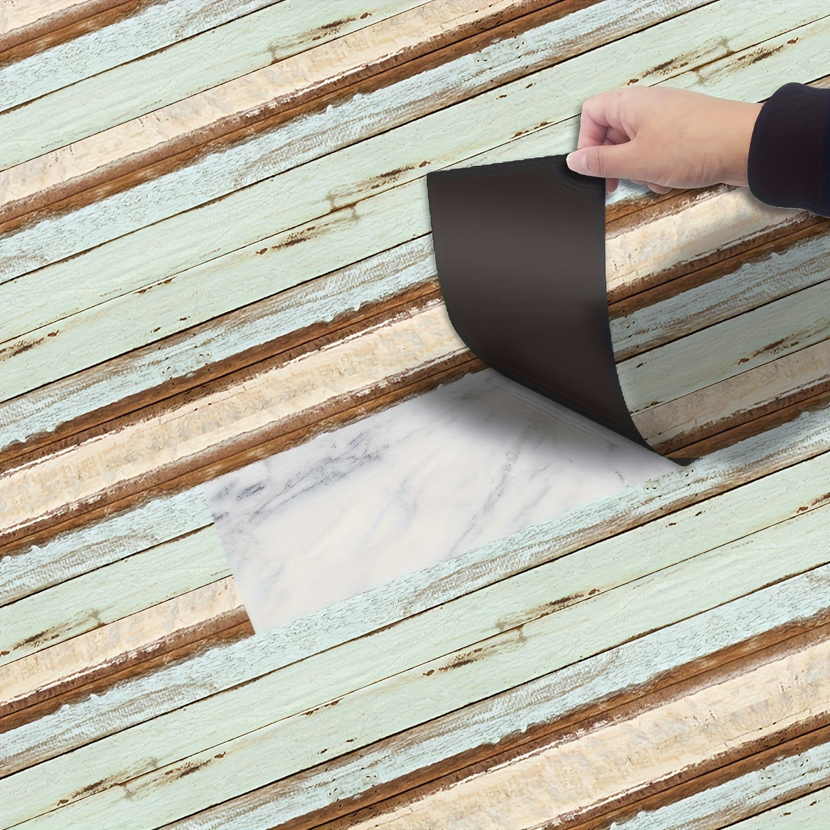 Peel Stick Floor Tile Self-adhesive Waterproof PVC Grain Proof Floor Sticker