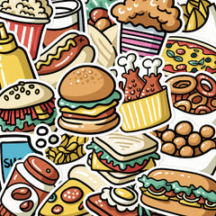 44 Cartoon Food Waterproof DIY Stickers for Water Bottle Laptop Car