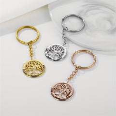 Personalized Tree Of Life Names Keychain with Birthday Stone