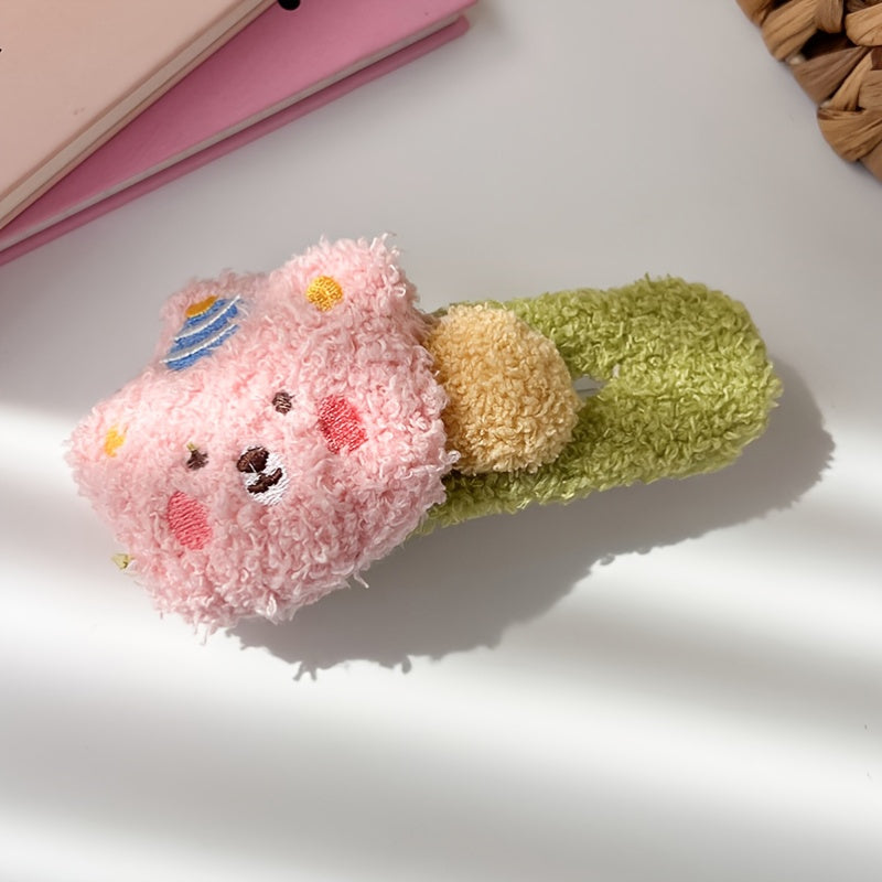 Colorful Bear Hairpin Girls Large Hair Clip