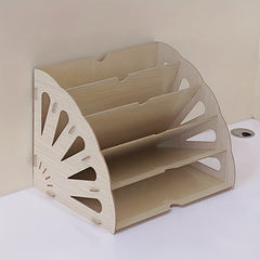Wooden File Rack Desktop Storage Box