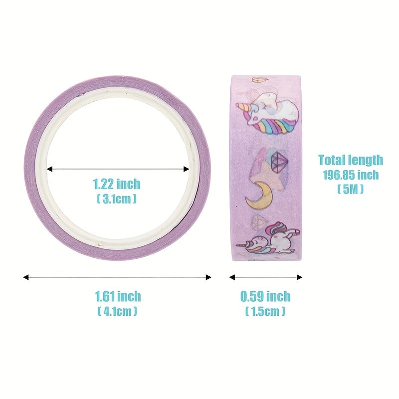 Cartoon Animal Plant Flower Washi Tape DIY Decorative 1.5m