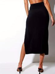 Women's High Waist Skirt with Drawstring