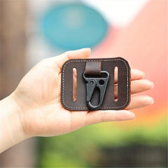 Thick Leather Belt Keychain with Eagle Mouth Hook for Men