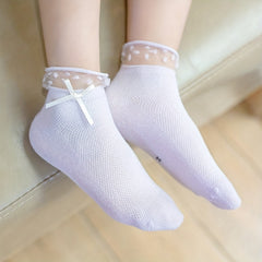 5 Pairs Kids Thin Breathable Lace Mesh Socks