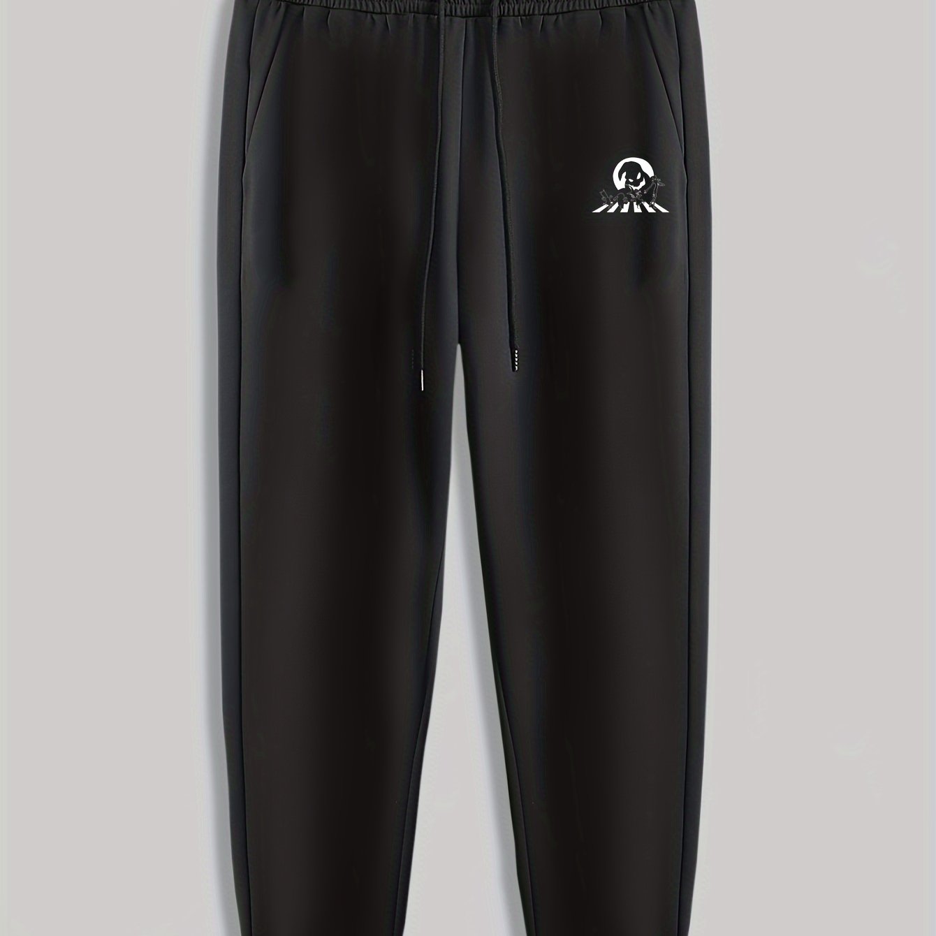Ghost Print Men's Drawstring Sweatpants Loose Casual Trousers