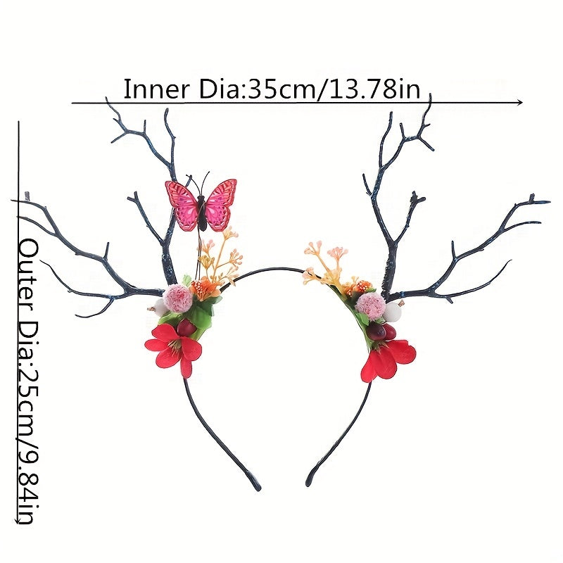Girl's Branch Elk Headdress Christmas Party Hair Hoop
