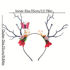 Girl's Branch Elk Headdress Christmas Party Hair Hoop