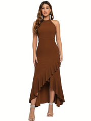 Halter Neck Maxi Dress for Bridesmaid Cocktail Party