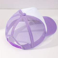 Butterfly Embroidery Half Mesh Baseball Cap