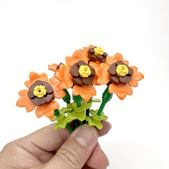 5pcs Building Block Sunflower Bouquet Toy for Parent Child DIY
