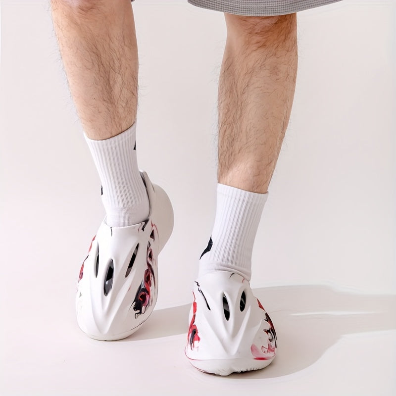 Men's Tie Dye Foam Runners Cut Out Shoes