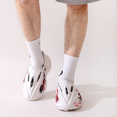 Men's Tie Dye Foam Runners Cut Out Shoes