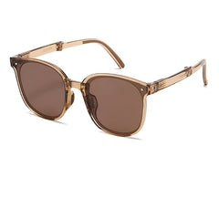 Foldable Square Sunglasses Rivet Decor Anti Glare UV400