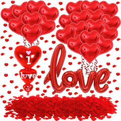 Large Red Heart Balloon Romantic Rose Petal 1000pcs