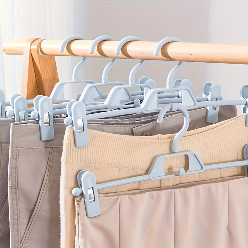 5pcs Clothes Hanger Clip Non-slip Hanging Rack Trouser Hanger Stack