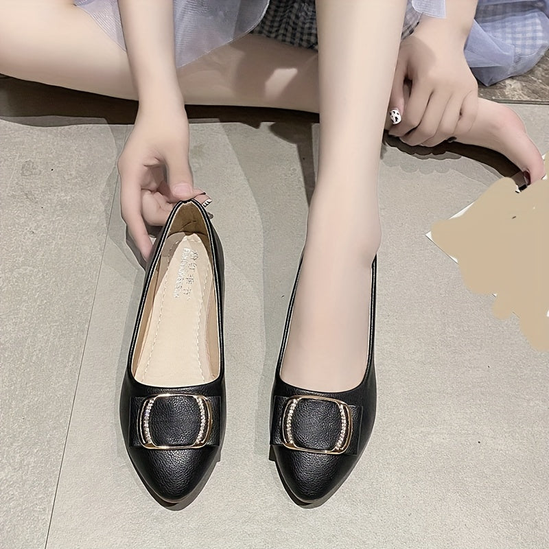 Women's Bowknot Flat Shoes Pointed Toe Slip On Comfy & Versatile Flats