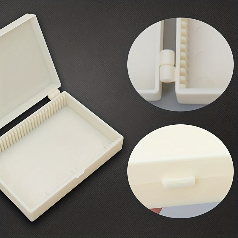 30PCS Biology Glass Microscope Slides Storage Box Case Plastic Rectangular
