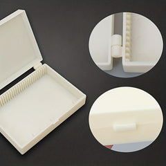 30PCS Biology Glass Microscope Slides Storage Box Case Plastic Rectangular